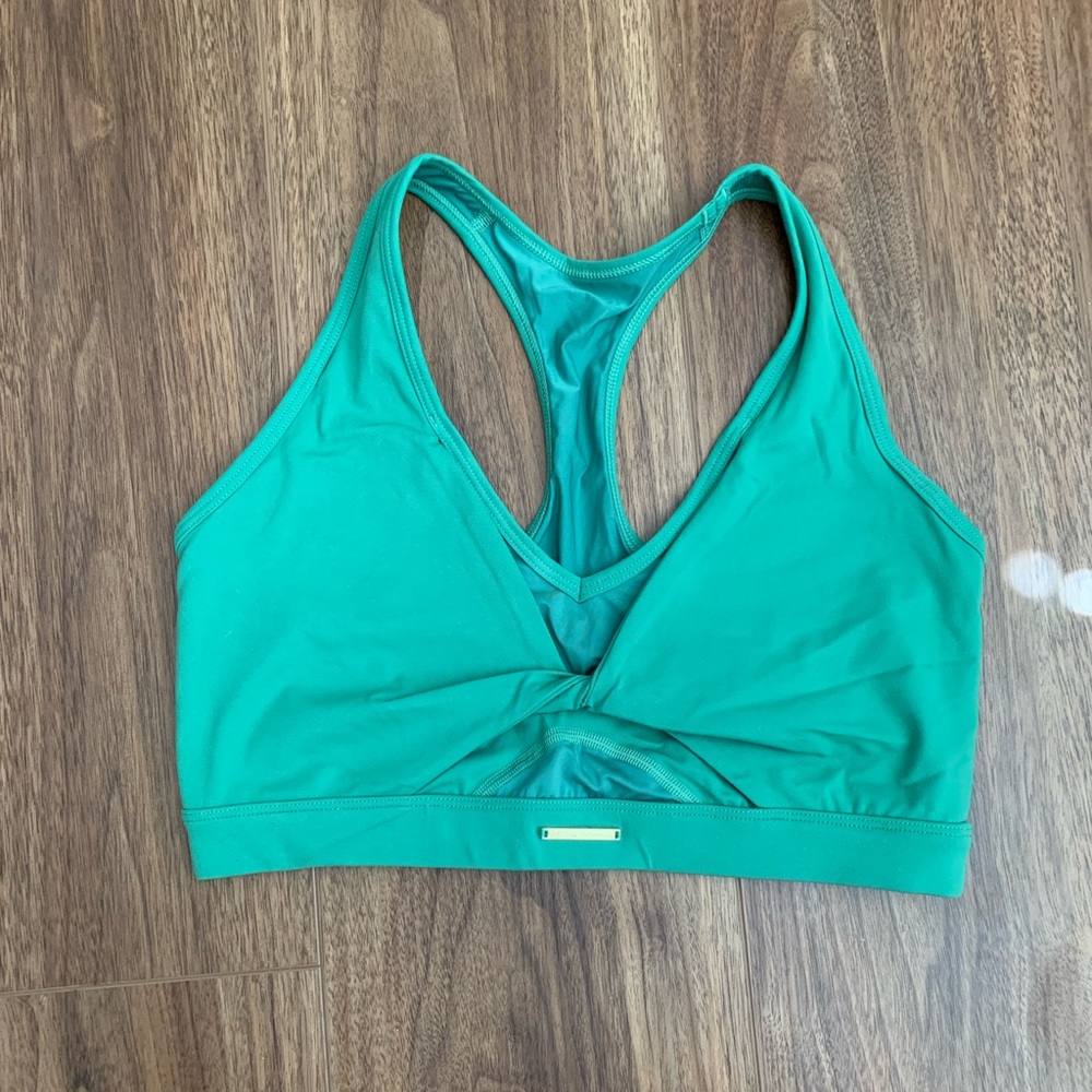 Gymshark Whitney Simmons Mesh Sports Bra in Palm Green